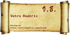 Vetro Beatrix névjegykártya